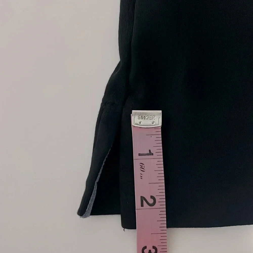 NWT Talbots dress 100% cotton black dress bottom slit shoulder zipper size small - Picture 7 of 10